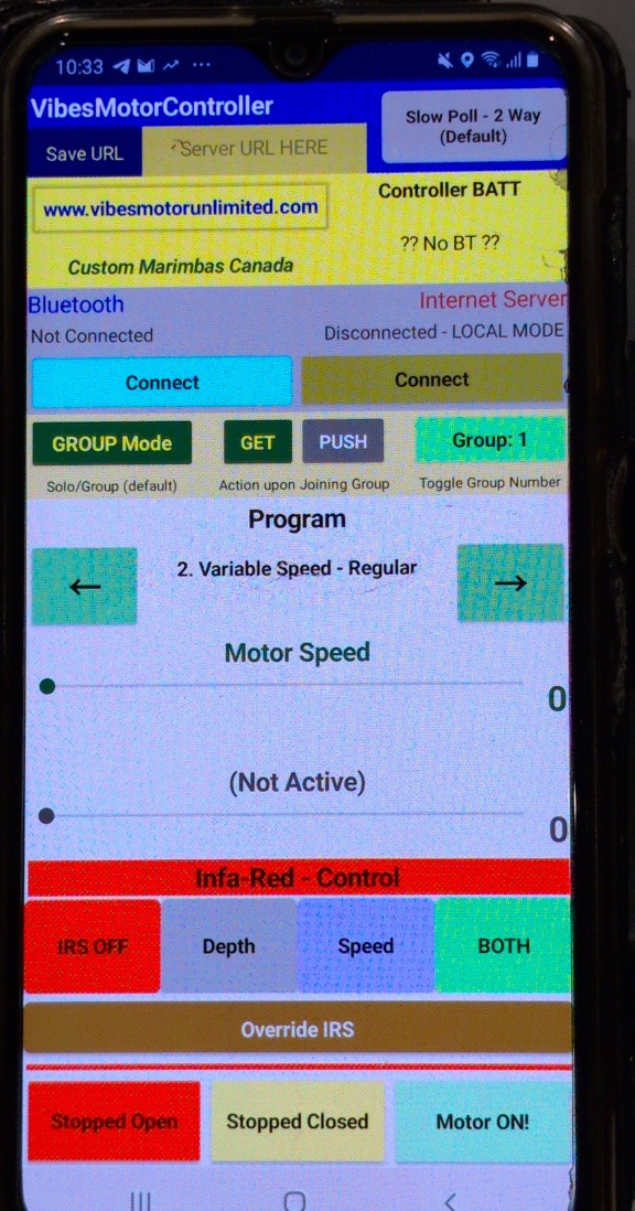 Upgraded VMU Motor Controller phone app