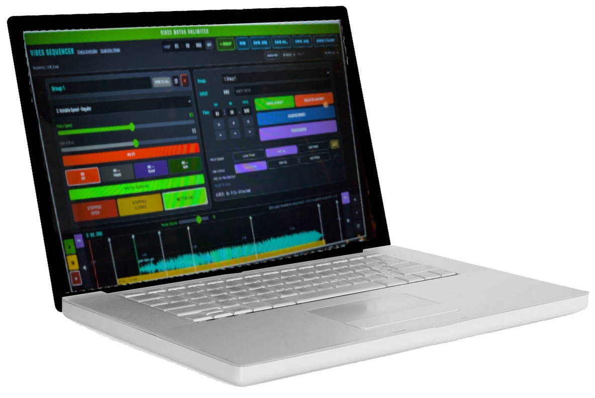 Vibes Sequencer WebTools running in a laptop browser